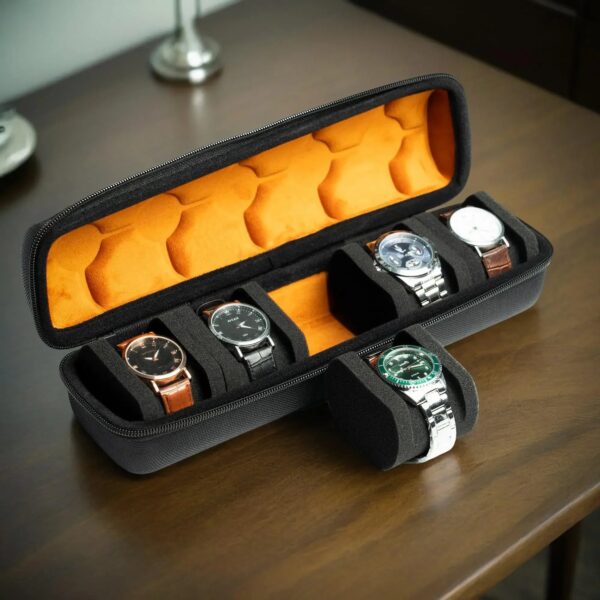Custodia da Viaggio per Orologi | Porta Orologi Rigido con Cuscino Sagomato | Protezione Superiore per Orologi in Viaggio 2