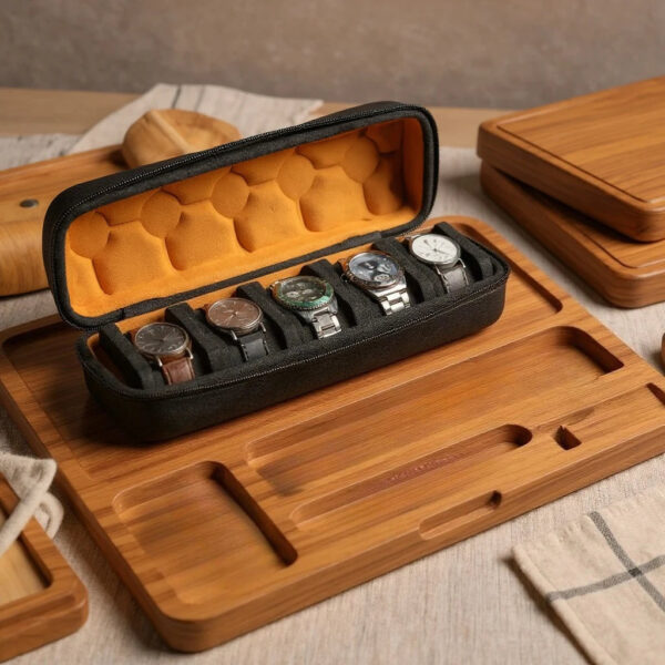 Custodia da Viaggio per Orologi | Porta Orologi Rigido con Cuscino Sagomato | Protezione Superiore per Orologi in Viaggio