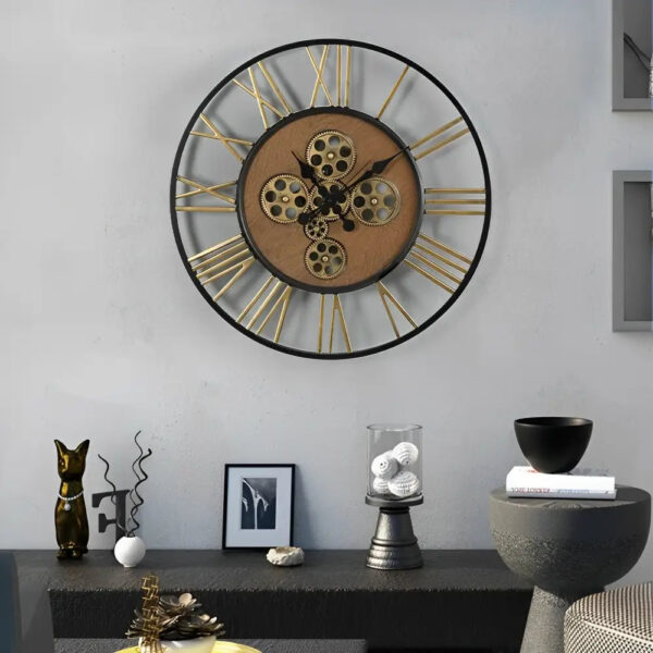 Grande Orologio da Parete Steampunk con Ingranaggi 2