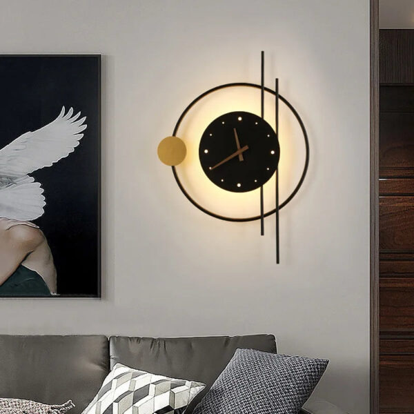 Illuminazione Nordic | Applique da Parete LED Design con Orologio Integrato | Eleganza Moderna per Camera e Soggiorno