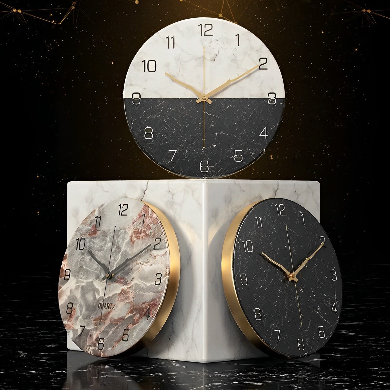 orologio nordico imitazione marmo