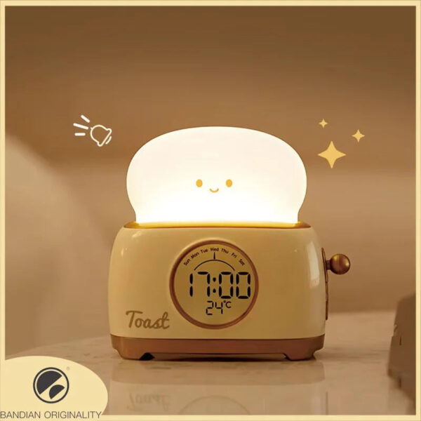 Luce Notturna LED | Sveglia Digitale con Display della Temperatura | Design Grazioso per un Sonno Sereno