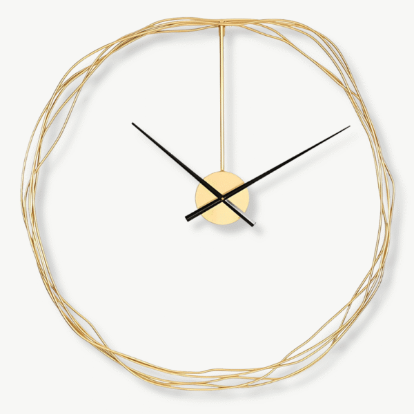 Orologio da Parete Cerchio Filo Dorato