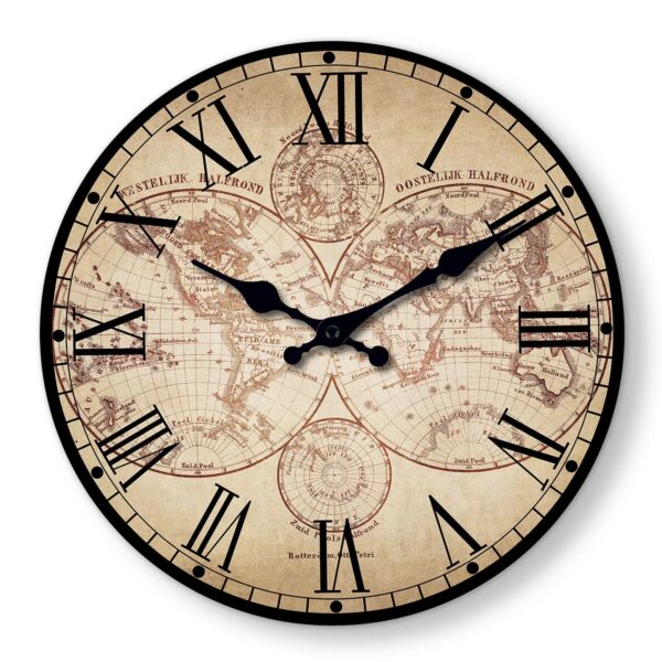 Orologio da Parete Design in Legno con Motivo Bussola | Elegante Decorazione Nautica per Interni