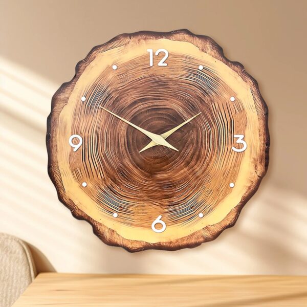 Orologio da Parete Design in Legno Naturale con Meccanismo Silenzioso | Elegante Decorazione d'Interni per un'Atmosfera Rilassante