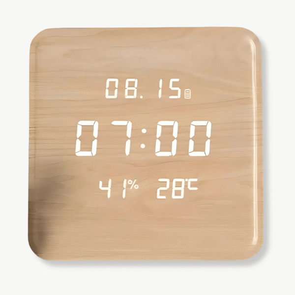 Orologio da Parete Digitale in Legno