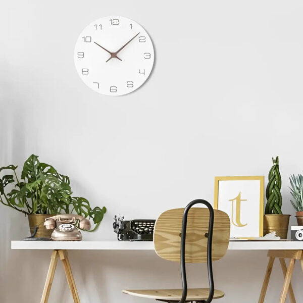 Orologio da Parete in Legno Bianco 2