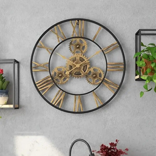 Orologio da Parete Ingranaggi Dorati 2