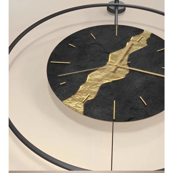 Orologio da Parete Pendolo Nero & Oro Kintsugi