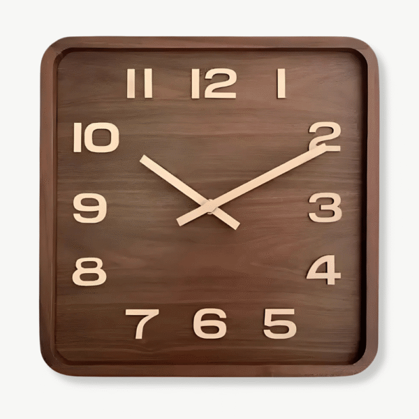 Orologio da Parete Quadrato in Legno