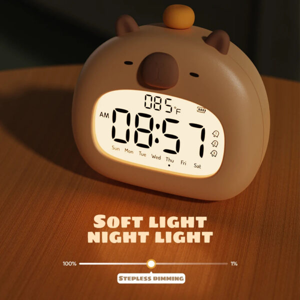 Sveglia LED per Bambini | Orologio Digitale con Luce Notturna e Display della Temperatura | Ricarica USB Type C per un Sonno Sereno